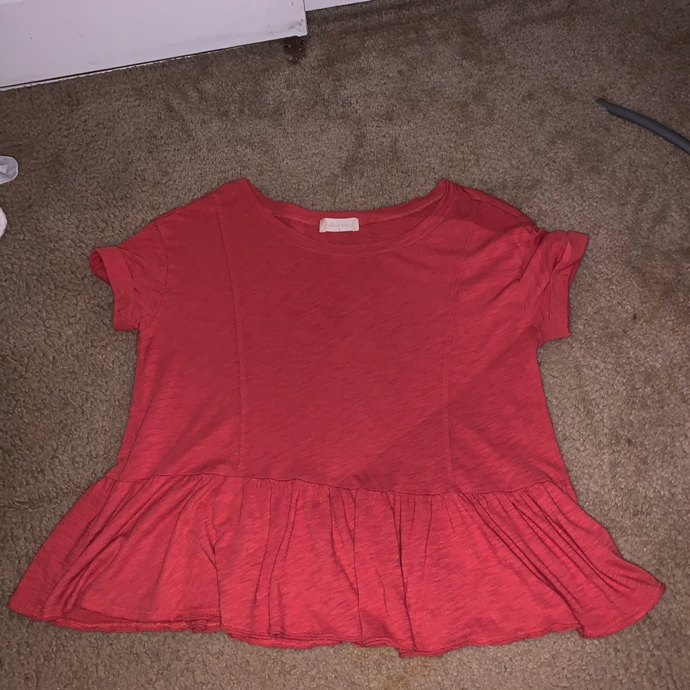 Red ruffle t shirt